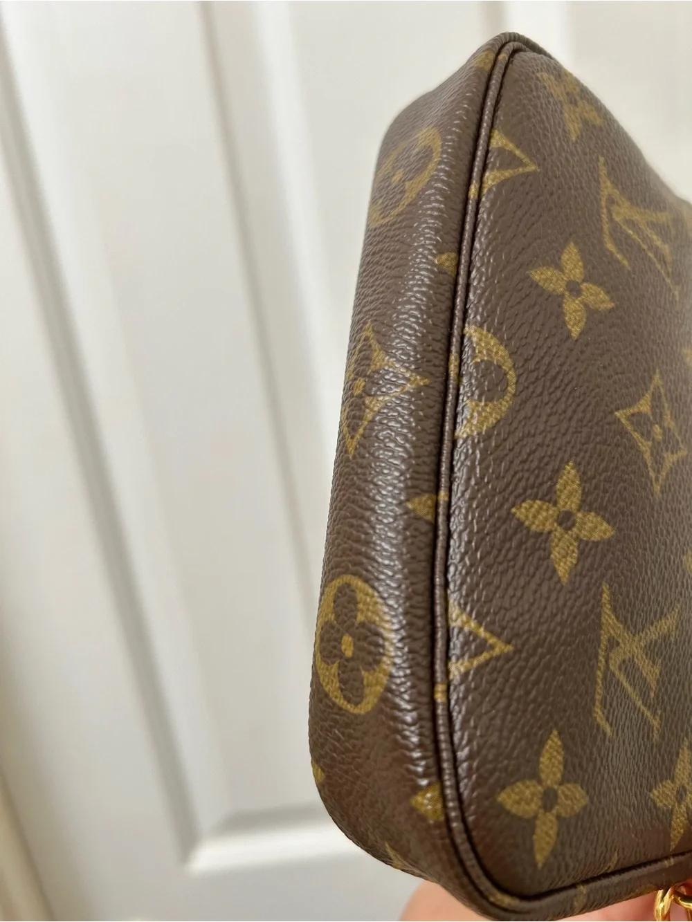 Louis Vuitton Monogram Canvas Mini Pochette in Brown and Gold - Picture 8 of 9
